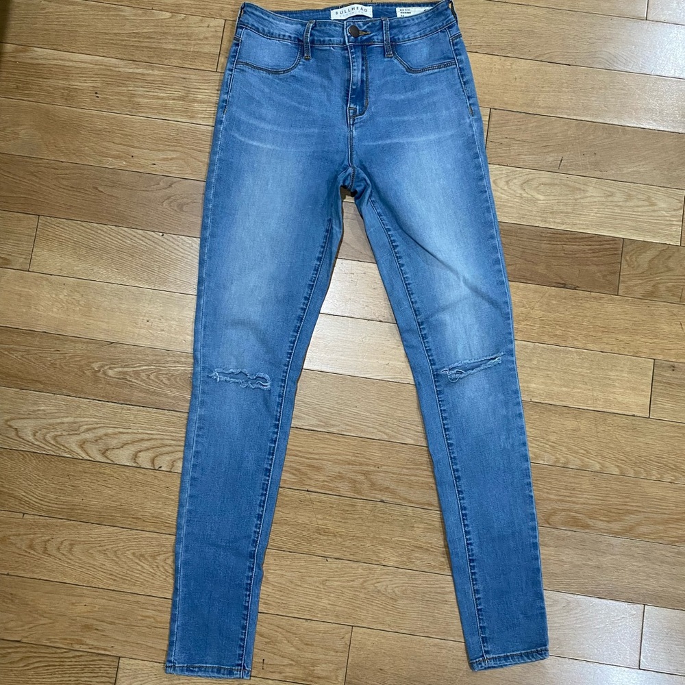 Mid rise ripped skinny jeggings